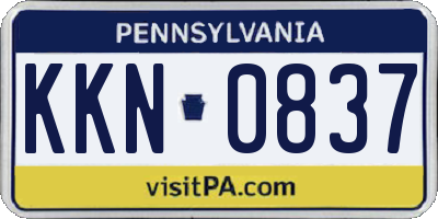PA license plate KKN0837