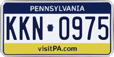 PA license plate KKN0975