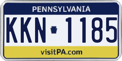 PA license plate KKN1185