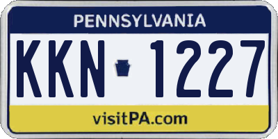 PA license plate KKN1227