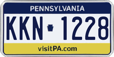 PA license plate KKN1228