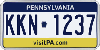 PA license plate KKN1237