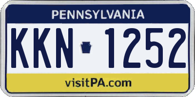 PA license plate KKN1252