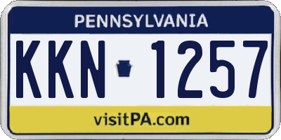 PA license plate KKN1257