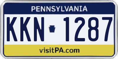 PA license plate KKN1287