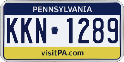 PA license plate KKN1289