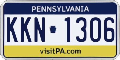 PA license plate KKN1306