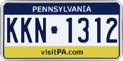 PA license plate KKN1312