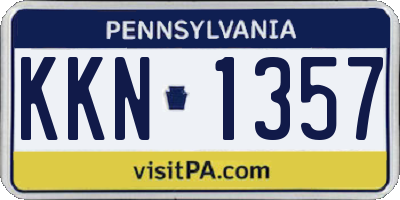 PA license plate KKN1357