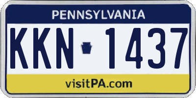 PA license plate KKN1437