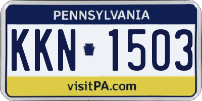 PA license plate KKN1503