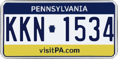 PA license plate KKN1534
