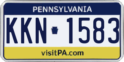 PA license plate KKN1583