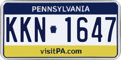PA license plate KKN1647
