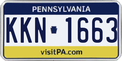 PA license plate KKN1663