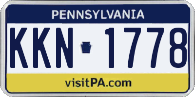 PA license plate KKN1778