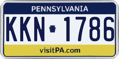 PA license plate KKN1786