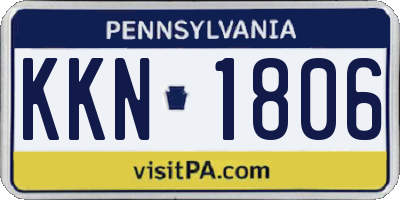 PA license plate KKN1806