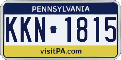 PA license plate KKN1815