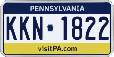 PA license plate KKN1822