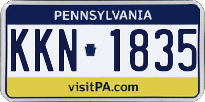 PA license plate KKN1835