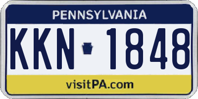 PA license plate KKN1848