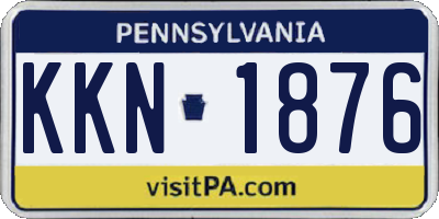 PA license plate KKN1876
