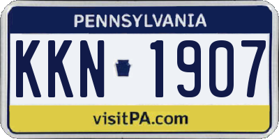 PA license plate KKN1907