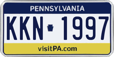 PA license plate KKN1997