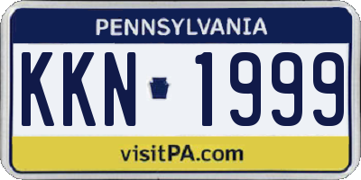 PA license plate KKN1999