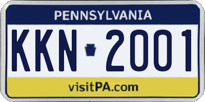 PA license plate KKN2001