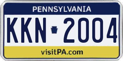 PA license plate KKN2004