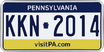 PA license plate KKN2014