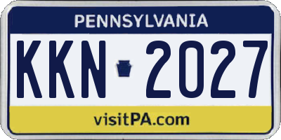 PA license plate KKN2027