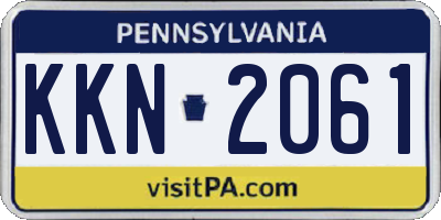 PA license plate KKN2061