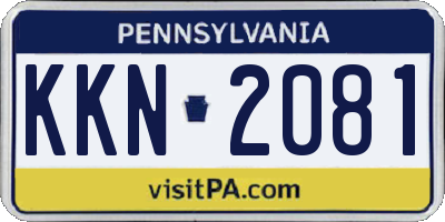 PA license plate KKN2081