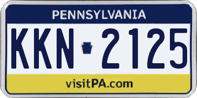 PA license plate KKN2125