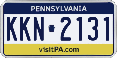 PA license plate KKN2131