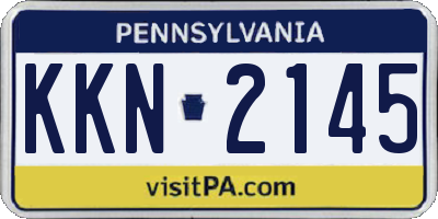 PA license plate KKN2145