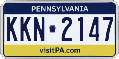 PA license plate KKN2147