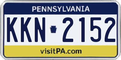 PA license plate KKN2152