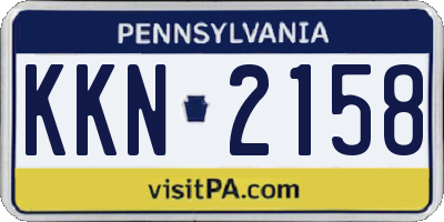 PA license plate KKN2158