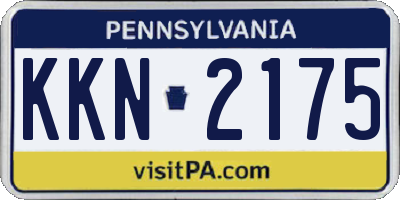 PA license plate KKN2175
