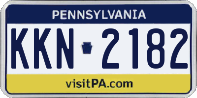 PA license plate KKN2182