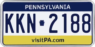 PA license plate KKN2188