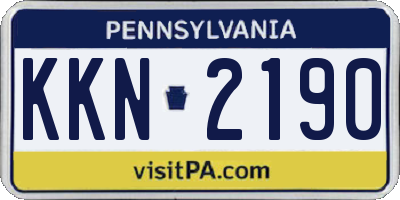 PA license plate KKN2190