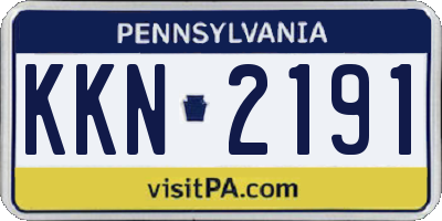 PA license plate KKN2191