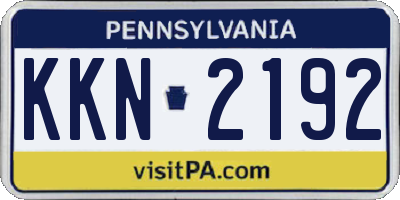 PA license plate KKN2192