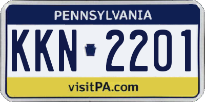 PA license plate KKN2201