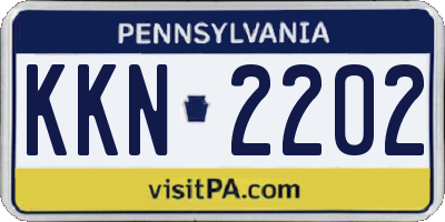 PA license plate KKN2202